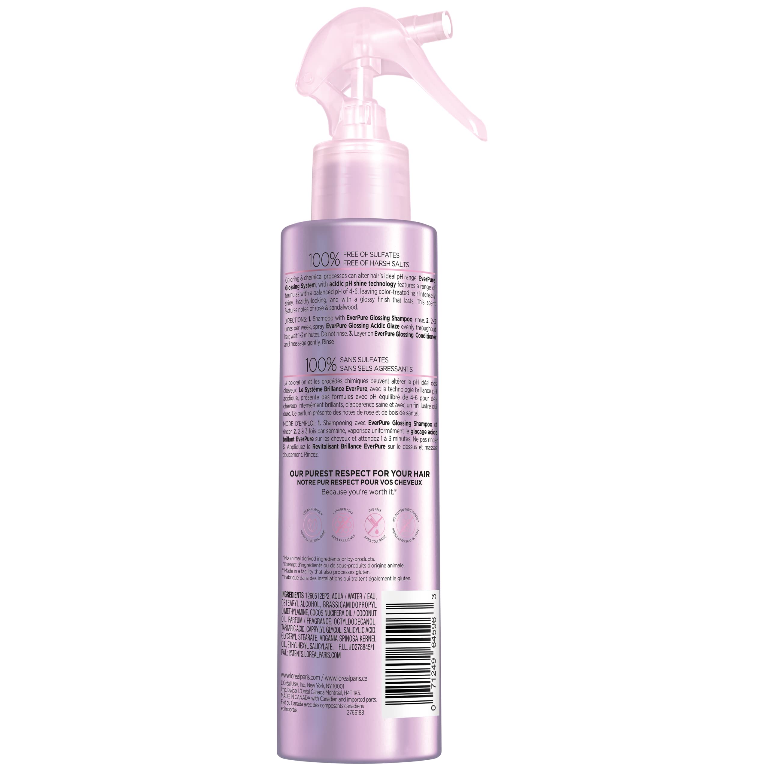 Fragrance note of rose and sandalwood in the EverPure glossing line.