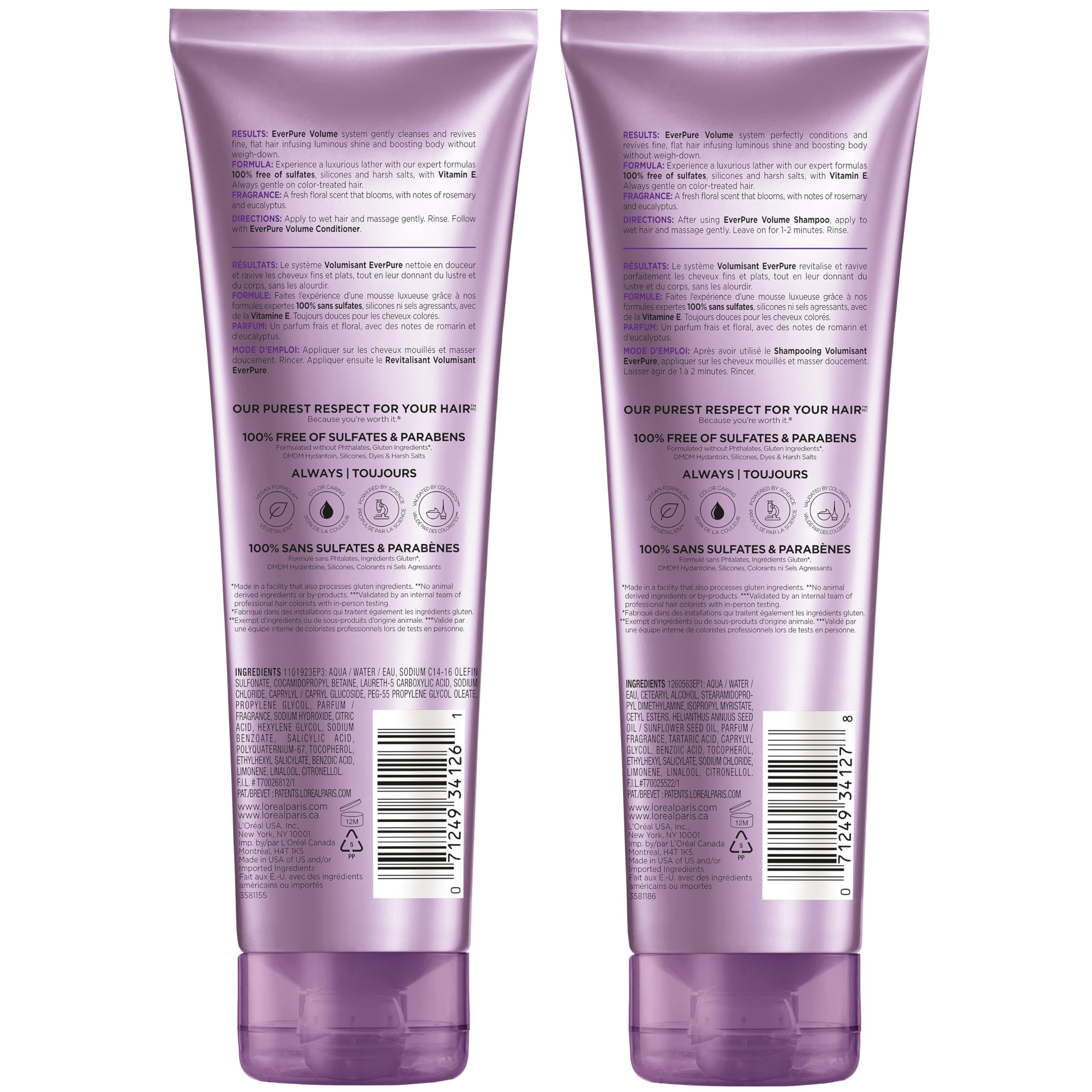 Model hair in daily routine featuring EverPure for color-safe volume.