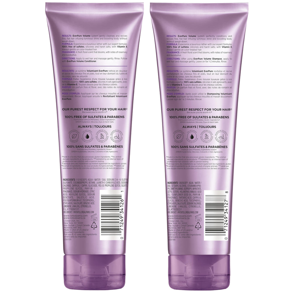 Model hair in daily routine featuring EverPure for color-safe volume.