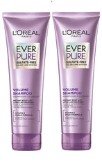 L'Oreal Paris EverPure Volume shampoo bottle with lotus flower for color-treated hair.