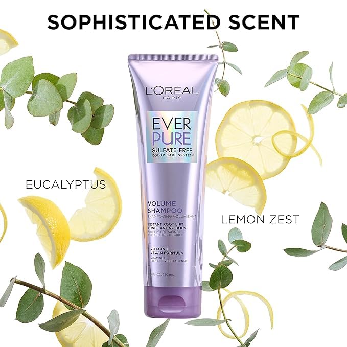 L'Oreal Paris EverPure Volume shampoo's sulfate-free formula prevents stripping.
