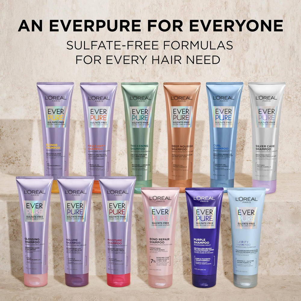 L'Oreal Paris Frizz Defy Conditioner in use, leave on for 1-2 minutes.