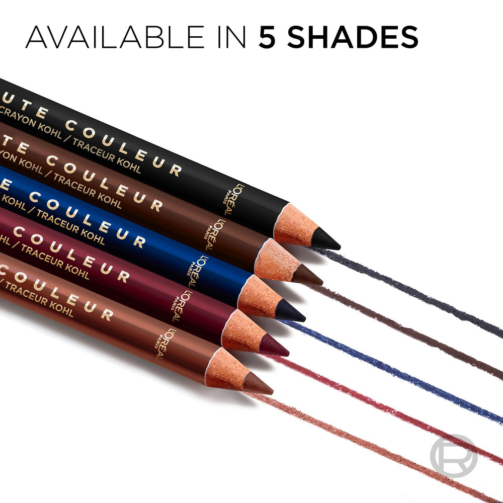 L'Oreal Paris Haute Couleur Kohl shown along upper lash line for precise definition.