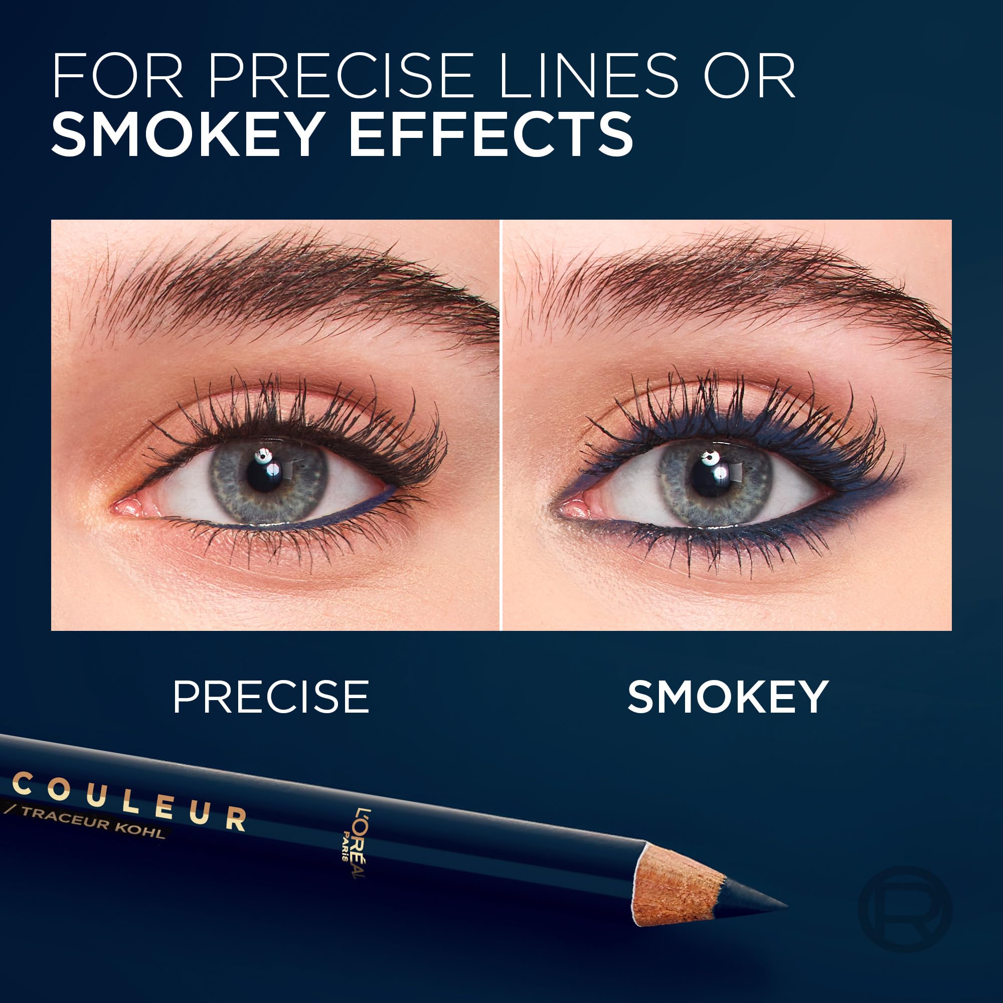 L'Oreal Paris Haute Couleur Kohl Blue Suede delivers bold color for day.