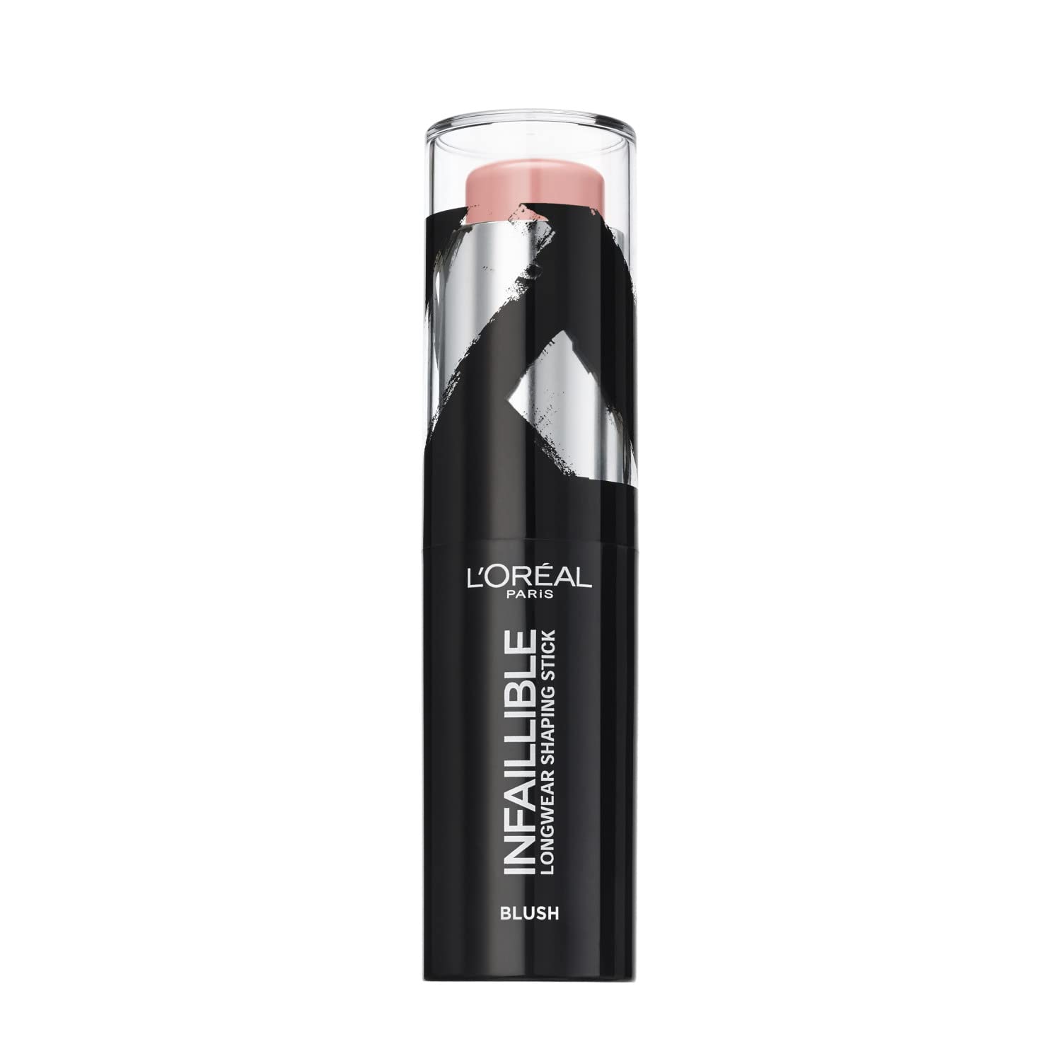 L'Oreal Paris Infallible Blush Stick 001 Sexy Flush compact shows intense color.