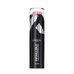 L'Oreal Paris Infallible Blush Stick 001 Sexy Flush compact shows intense color.