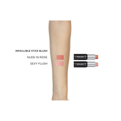 L'Oreal Paris Infallible Blush Stick buildable pigment on cheeks.