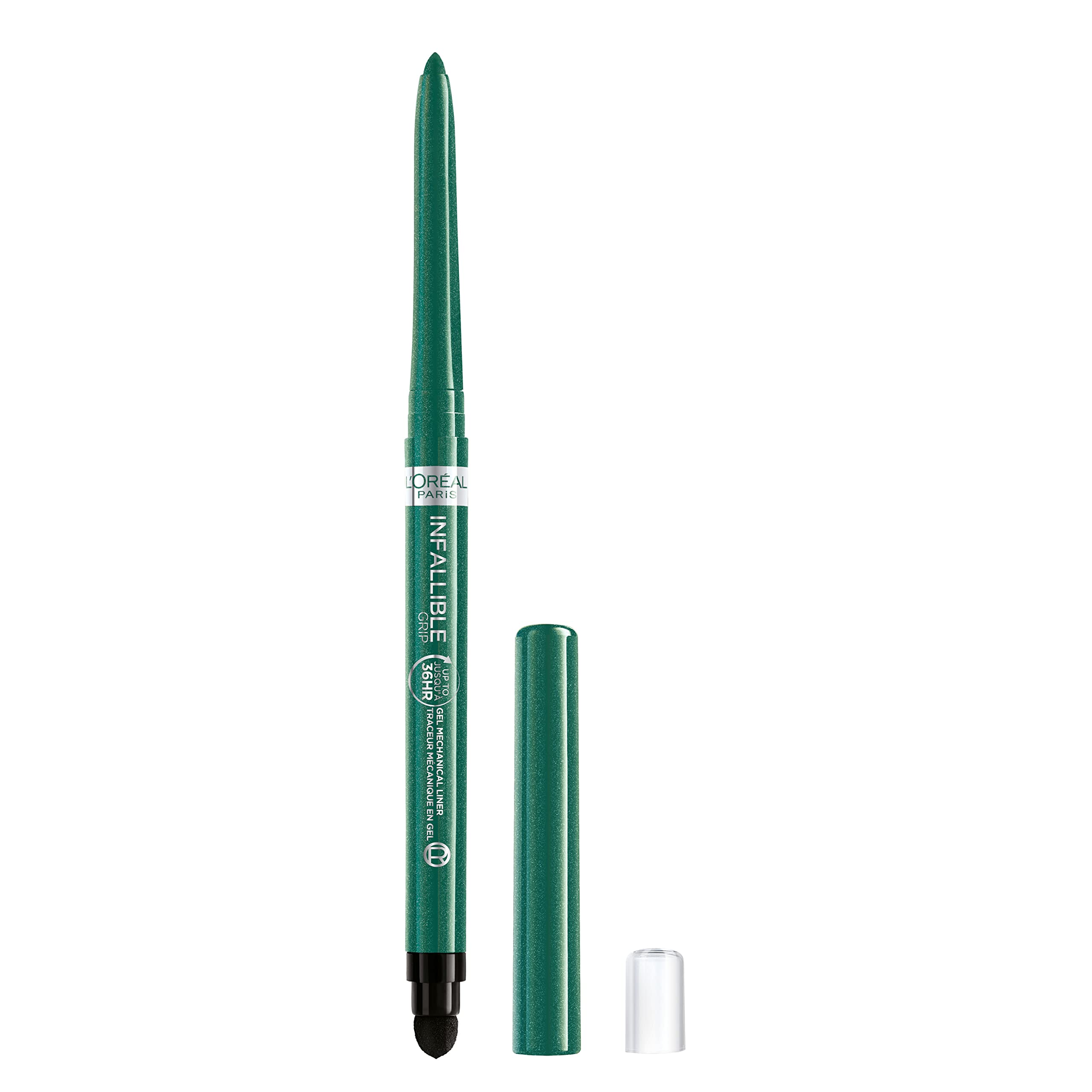 L’Oréal Paris Infallible Grip eyeliner pack in emerald green for long-lasting definition.