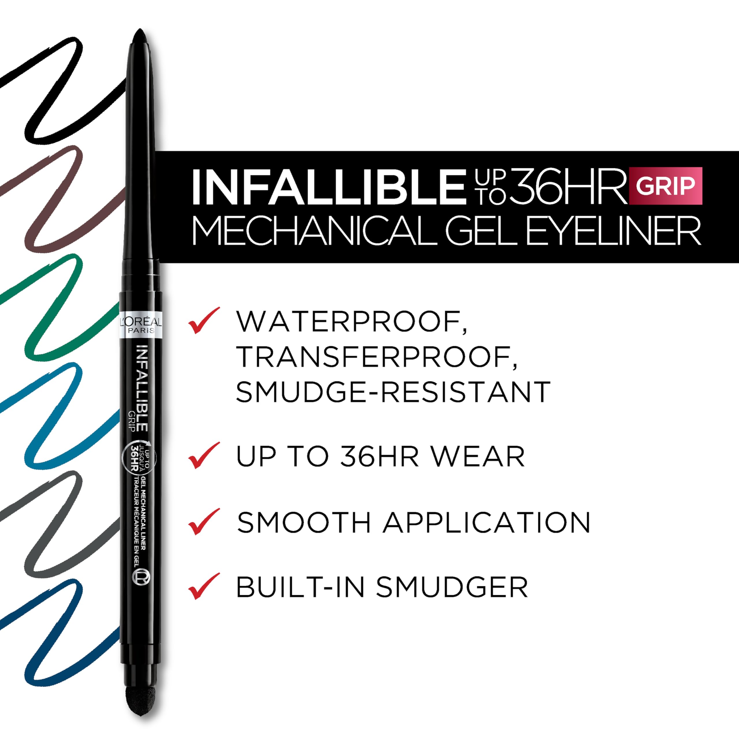 L'Oreal Paris Infallible Grip waterproof wear remains intact in damp conditions.