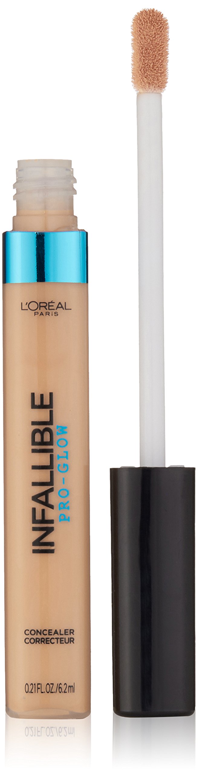 L'Oréal Paris Infallible Pro Glow Concealer Nude Beige tube close-up for luminous coverage.