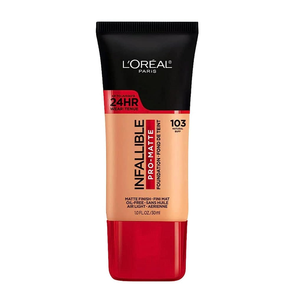 L'Oreal Paris Infallible Pro-Matte Natural Buff bottle offers all-day demi-matte wear.