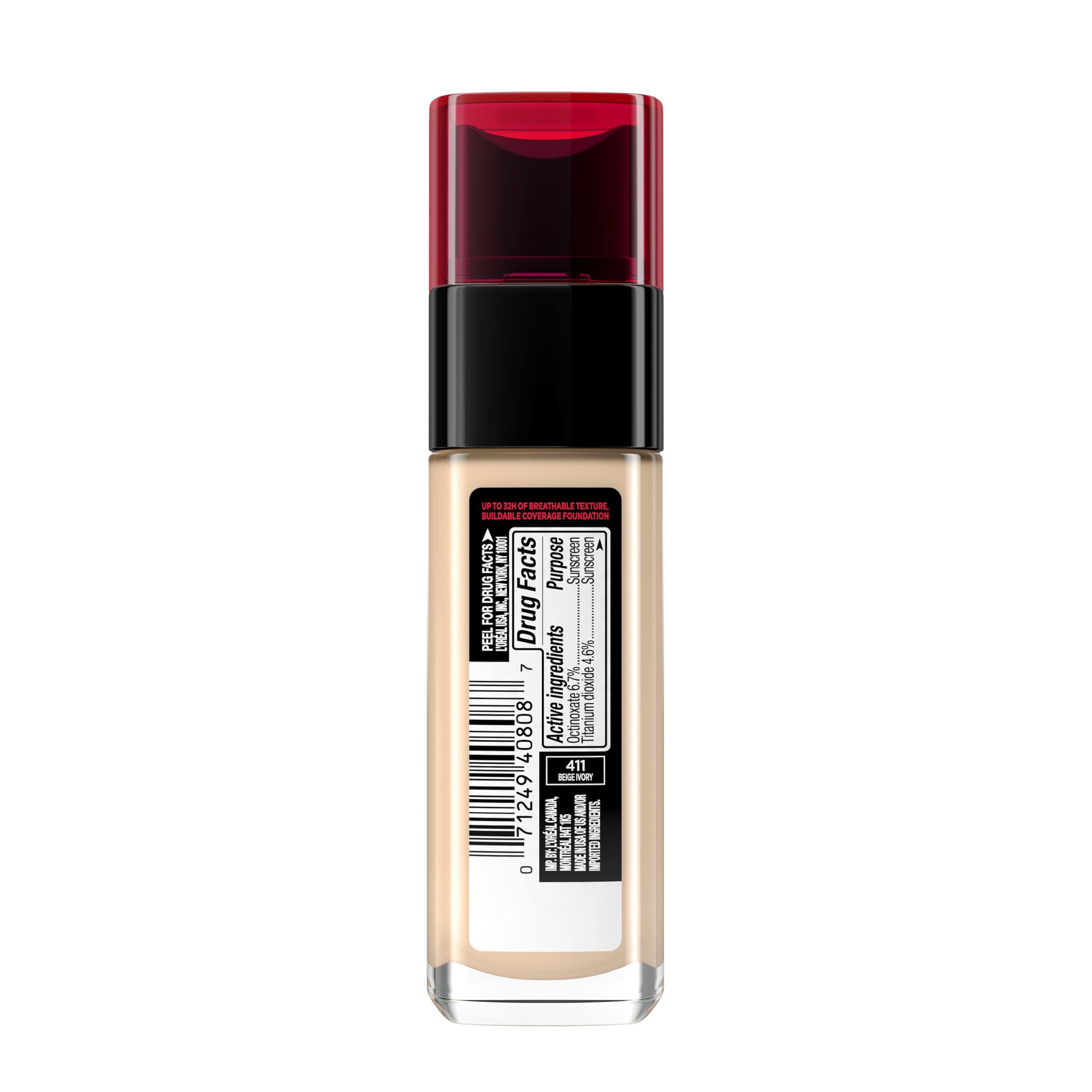 L'Oreal Paris Infallible soft-blend texture demonstrates easy, even application.