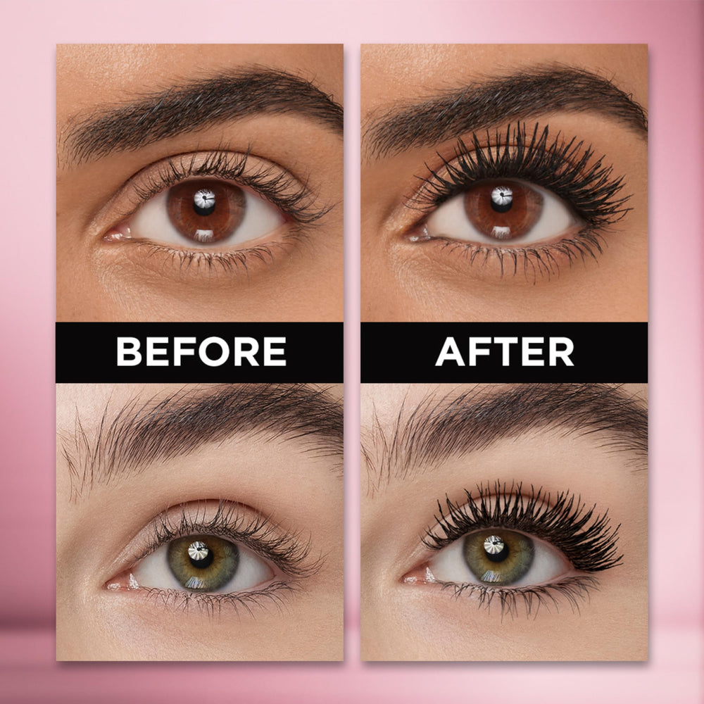 L'Oreal Paris Lash Paradise mascara full fringe after application