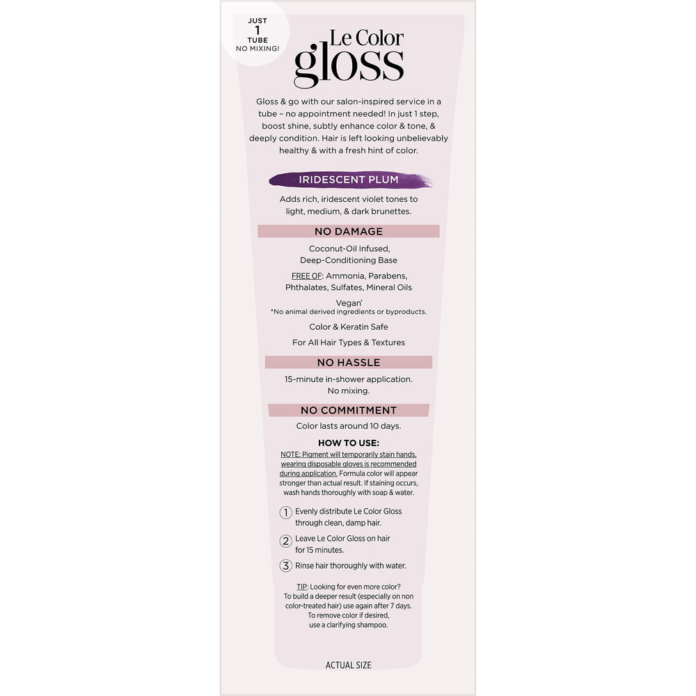 L’Oréal Paris Le Color Gloss brass-neutralization tone for blondes and brunettes.