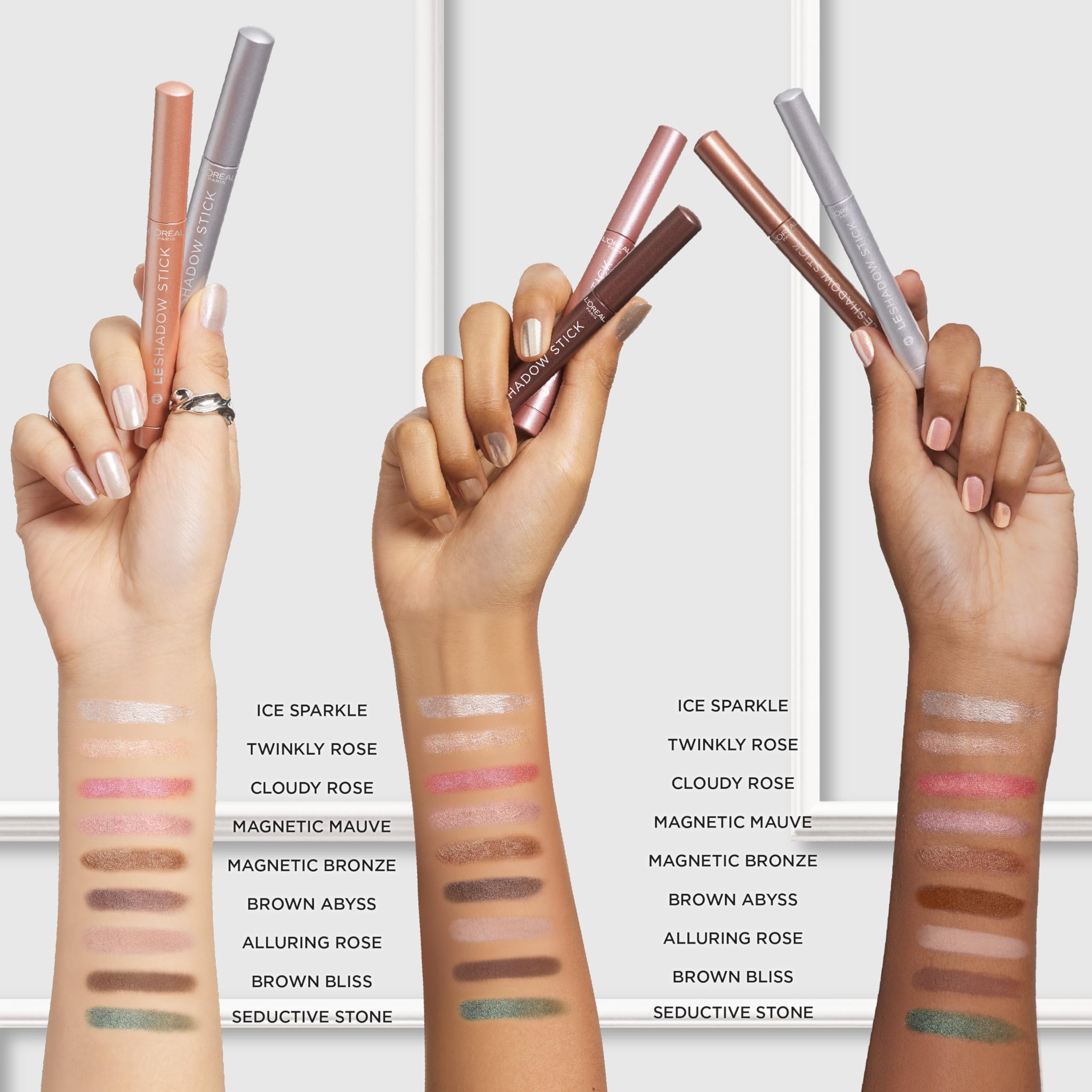 L'Oreal Paris Le Shadow Stick blendable formula shown on lid for quick looks.