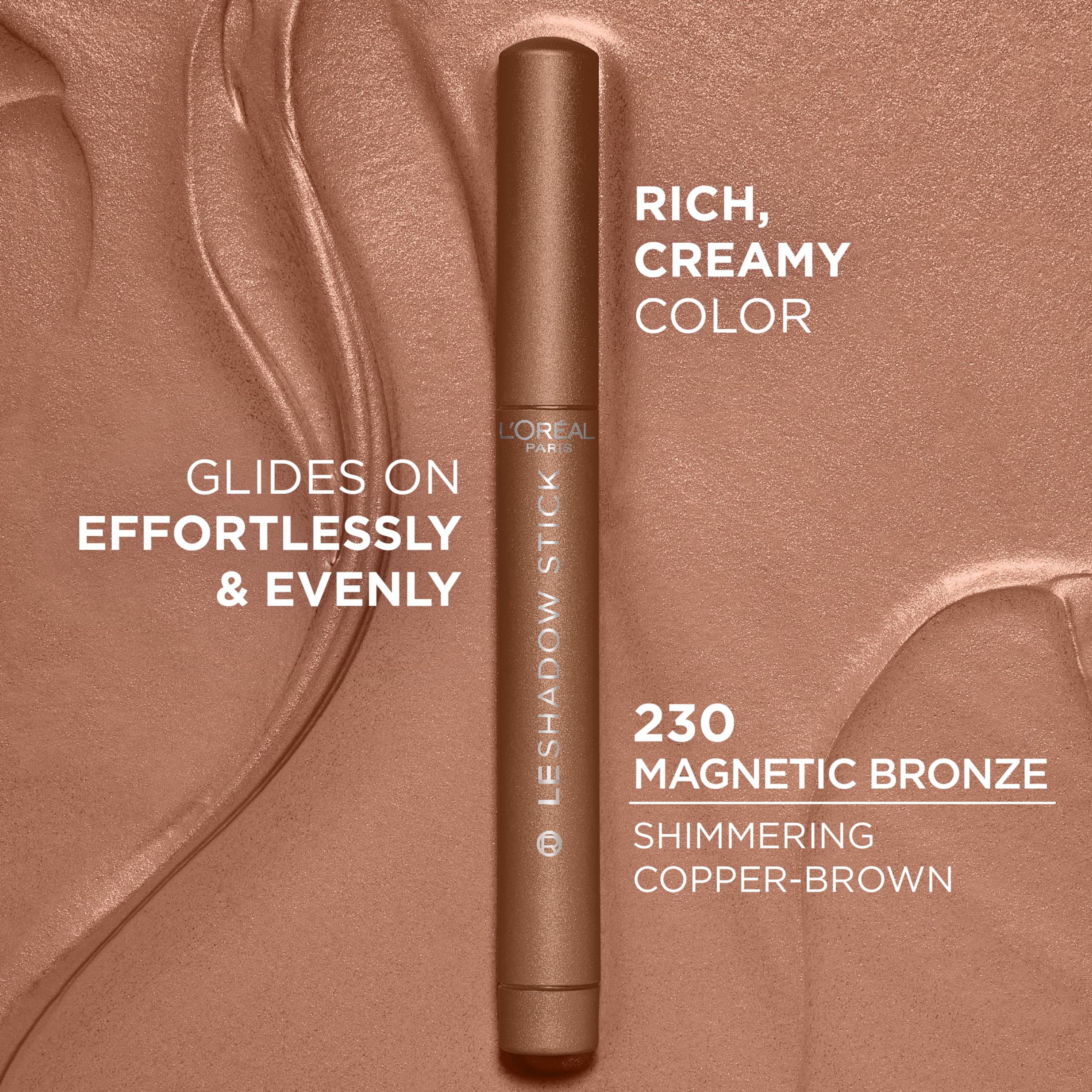 L'Oreal Paris Le Shadow Stick cream texture close-up showing smooth glide.