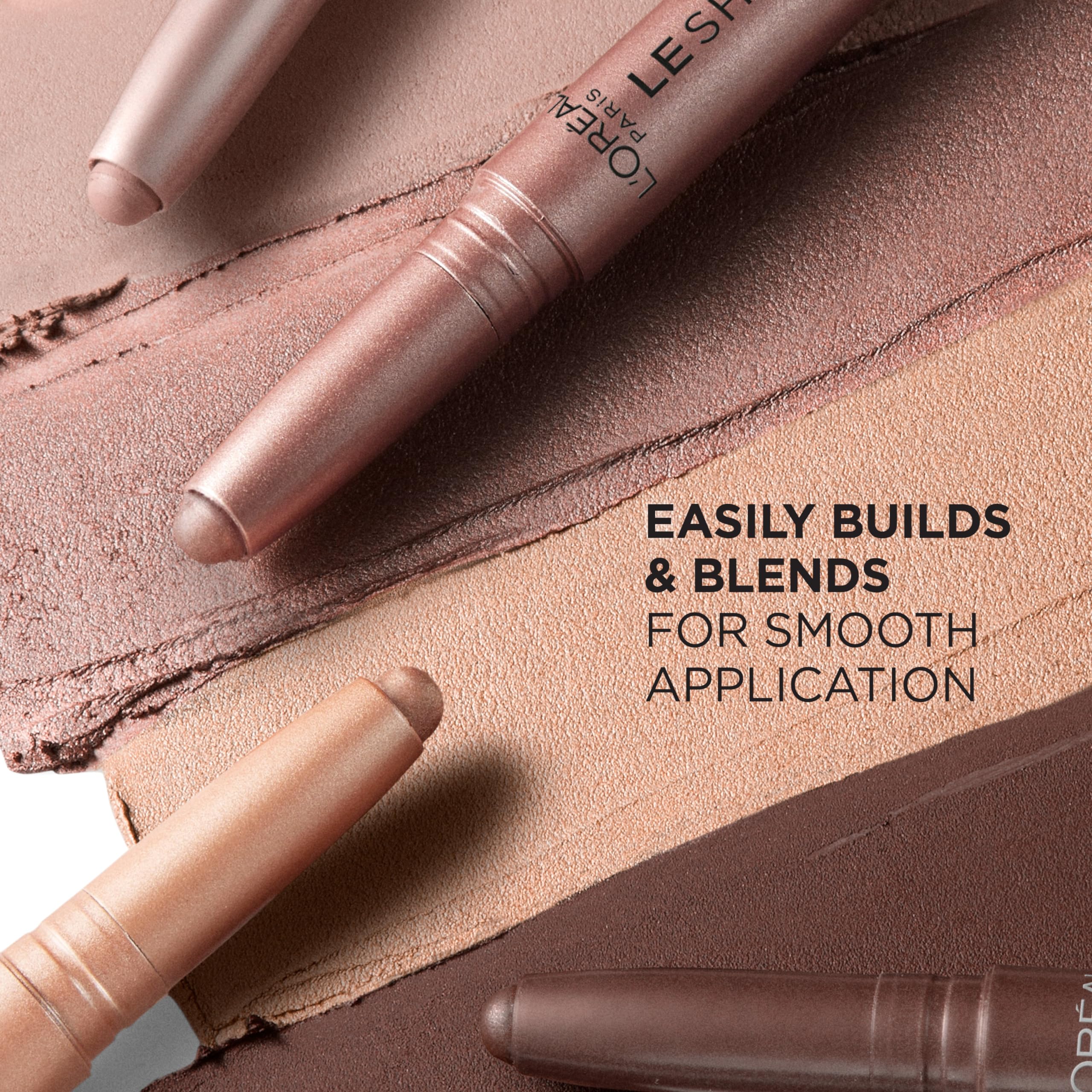 L'Oreal Paris Le Shadow Stick twist-up design, portable for on-the-go makeup.
