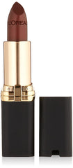 L'Oréal Paris Liya's Nude lipstick swatch on lips with creamy satin finish.