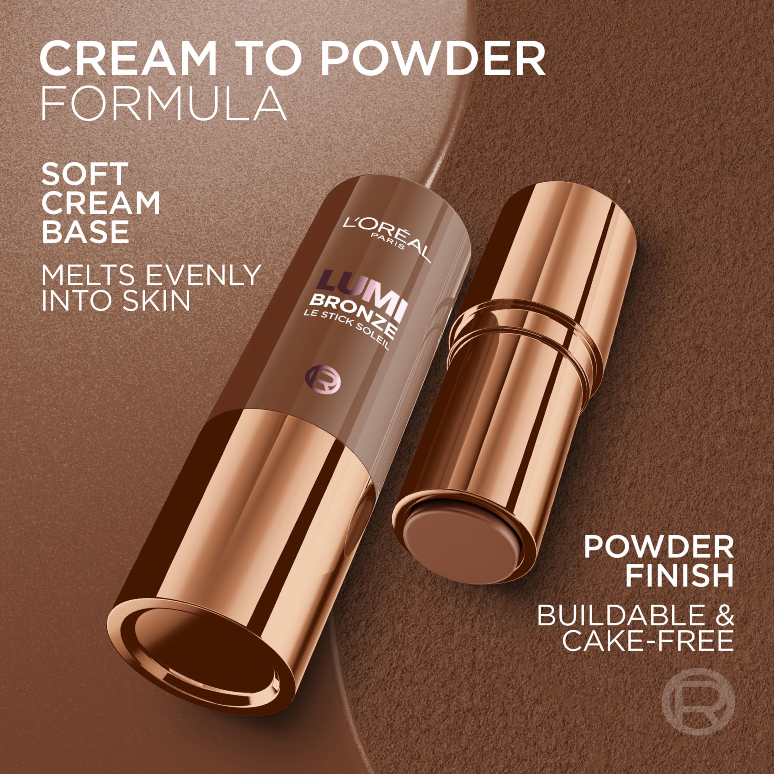 L'Oreal Paris Lumi Bronze Le Stick Soleil soft-touch finish keeps bronze looking natural
