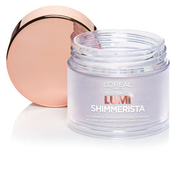 L'Oreal Paris Lumi Shimmerista Moonlight powder highlights cheekbones with a cool prismatic glow