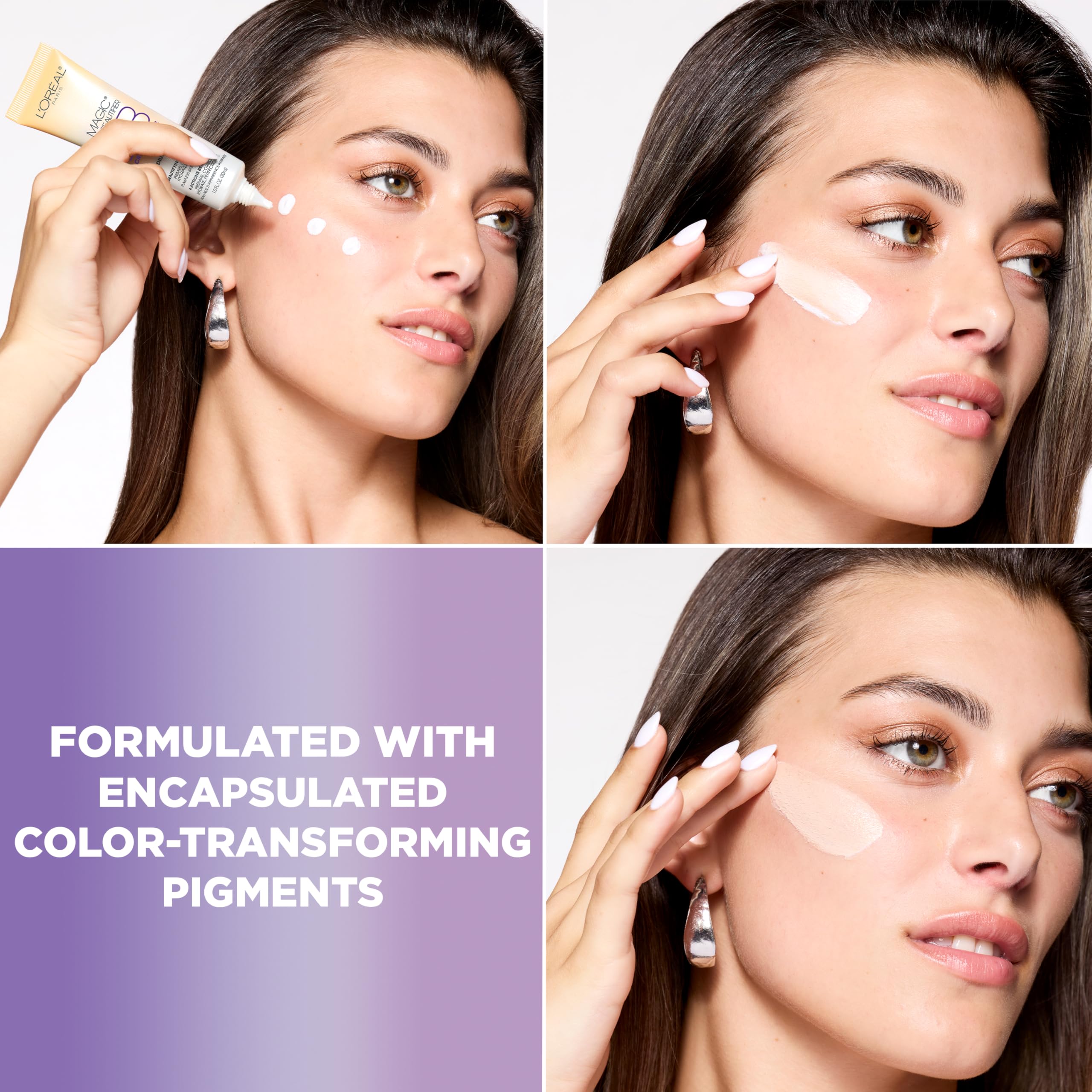 Deep BB cream being applied to skin for a natural bare finish.