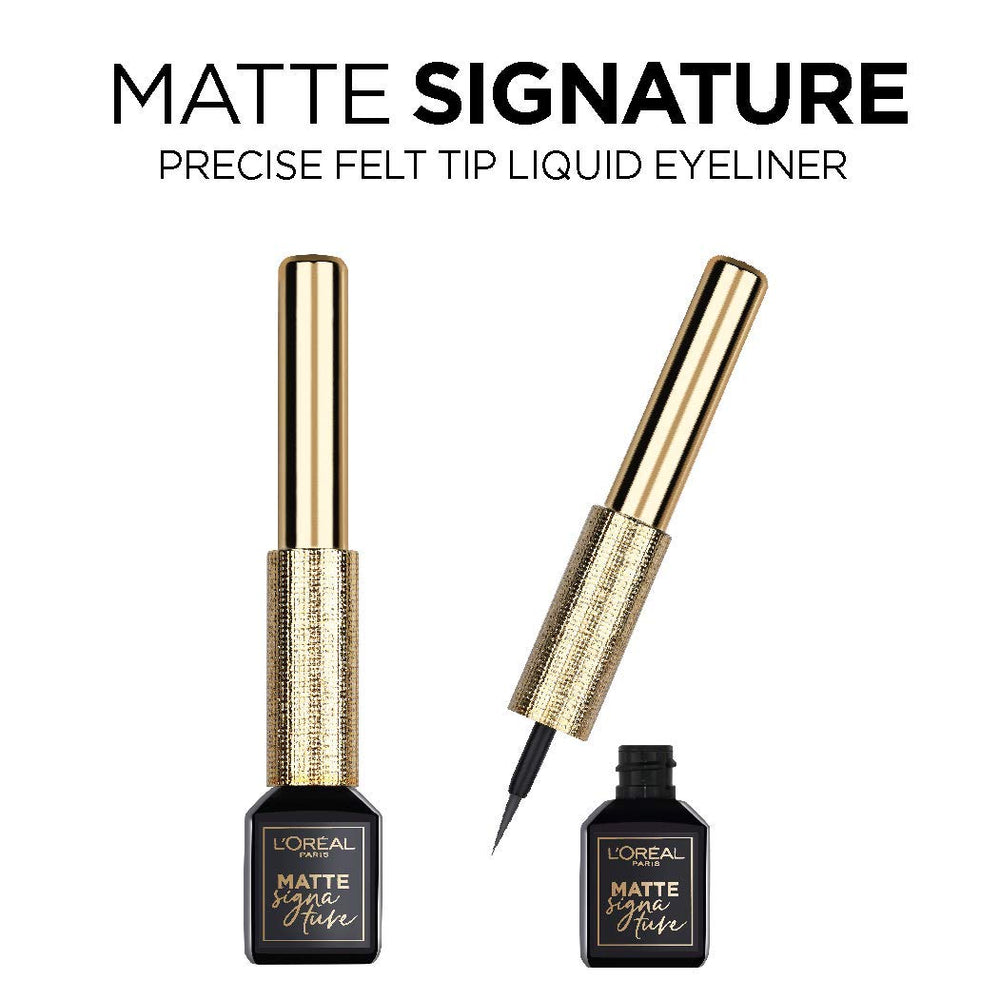 Ophthalmologist-tested safety feature of Matte Signature eyeliner