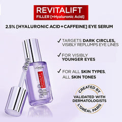 L'Oreal Paris Revitalift Eye Serum massage around inner eye to smooth lines.