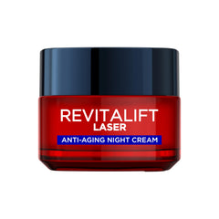 L'Oreal Paris Revitalift Laser Renew Night Cream jar close-up for hydrated skin