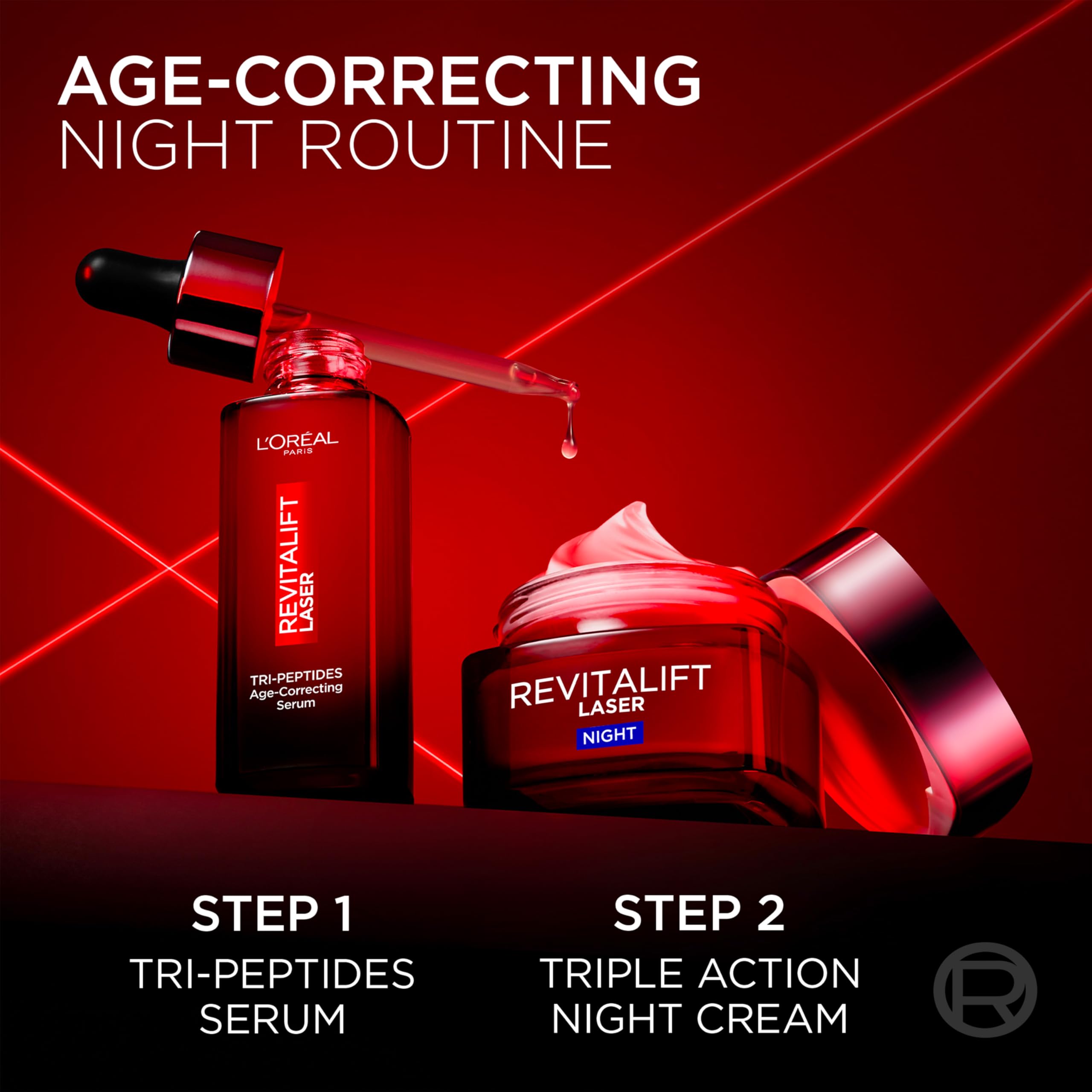 L'Oreal Paris Revitalift Laser Renew Night Cream jar-detail highlighting premium packaging