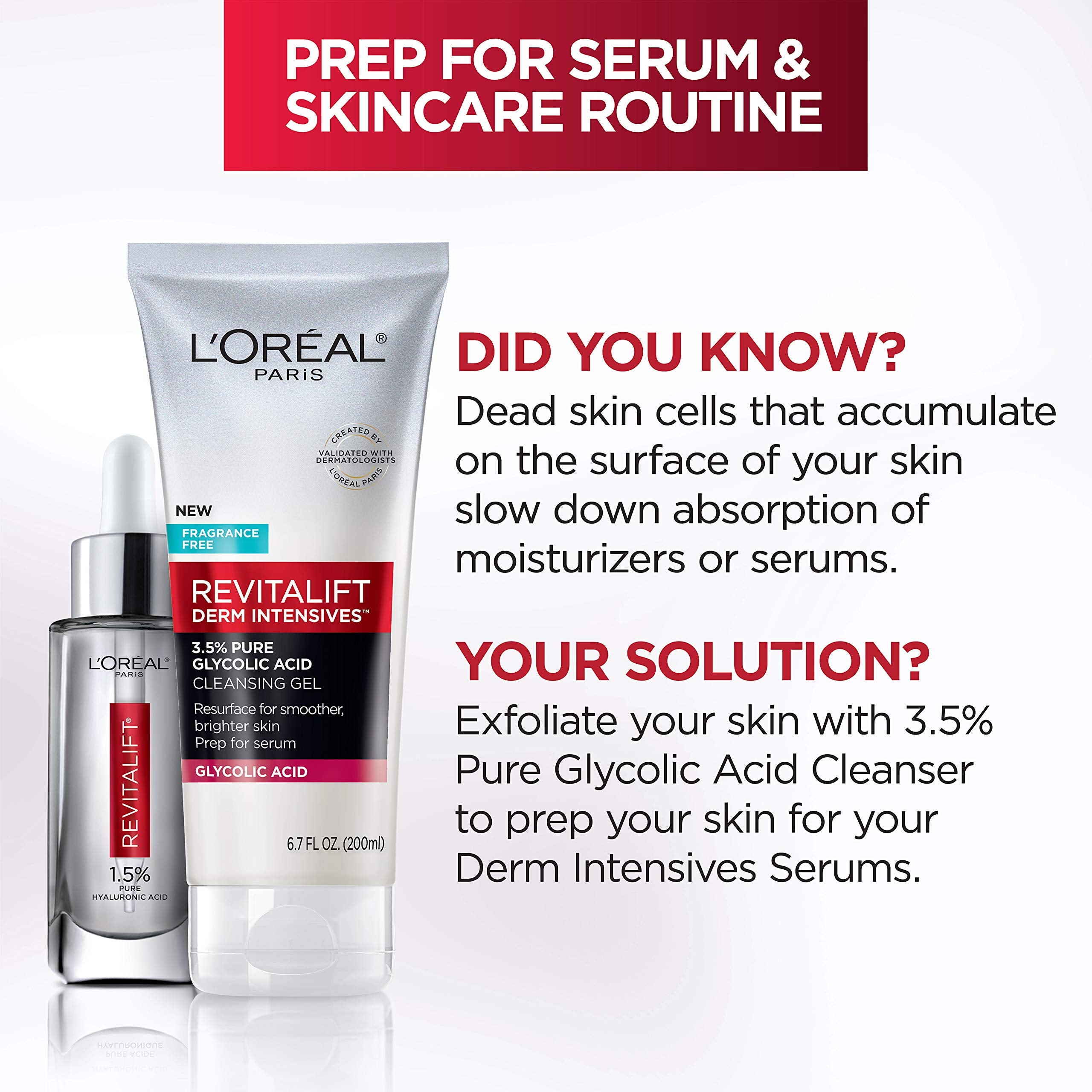 L'Oreal Paris Revitalift pore refinement visual suggesting smoother skin