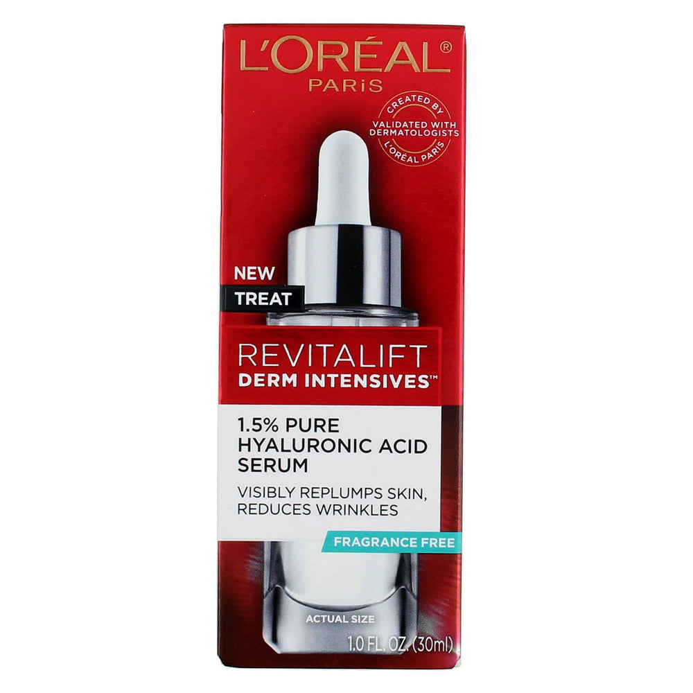 Drop of RevitaLift serum on skin emphasizing hydration