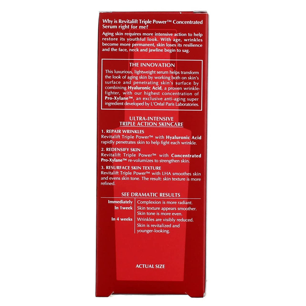 Packaging label of RevitaLift serum highlighting two-pack value