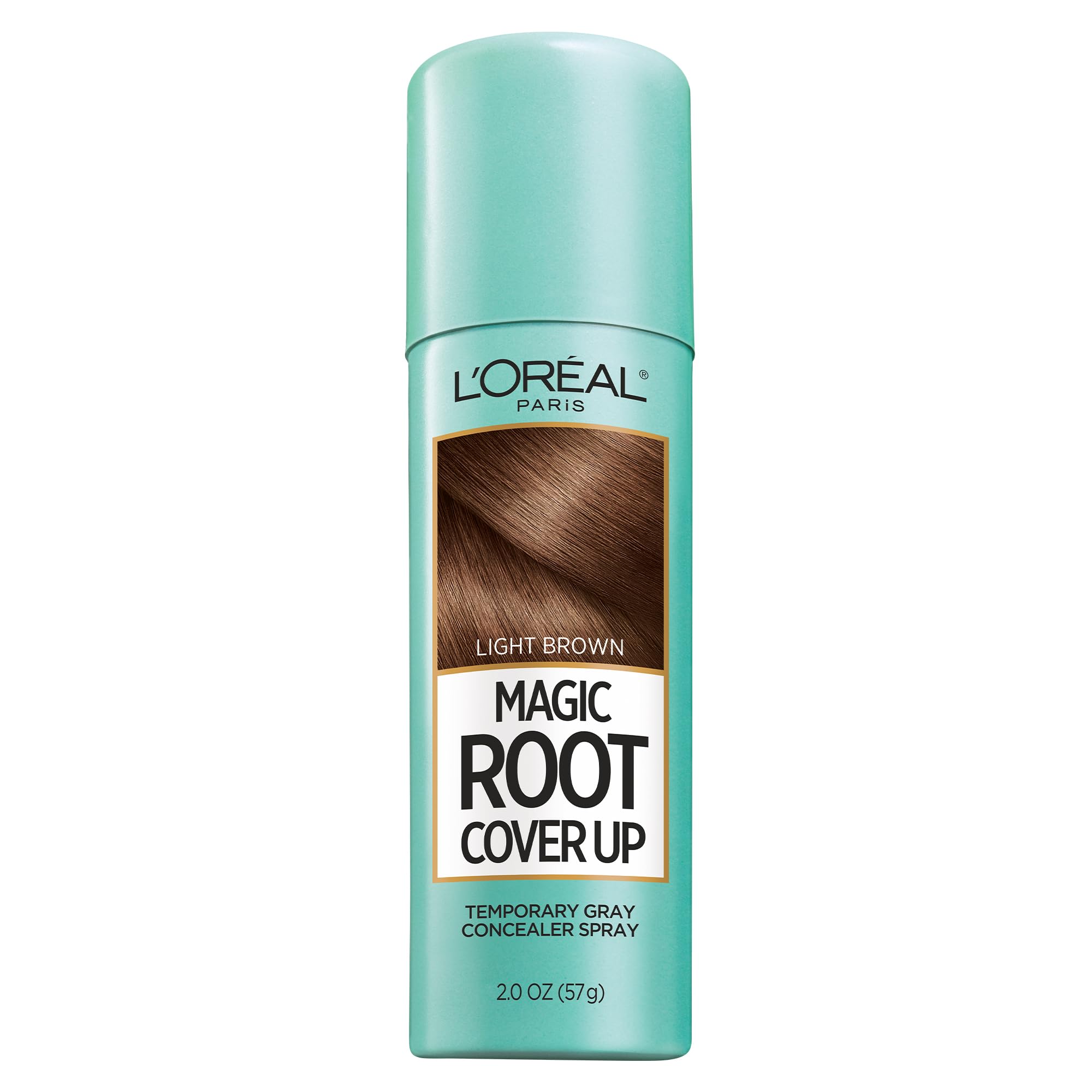 L'Oreal Paris Root Cover Up light brown spray conceals gray roots in seconds