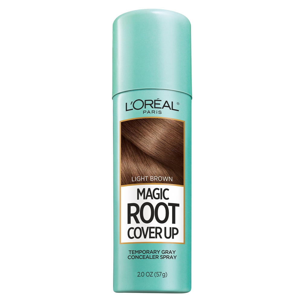 L'Oreal Paris Root Cover Up light brown spray conceals gray roots in seconds