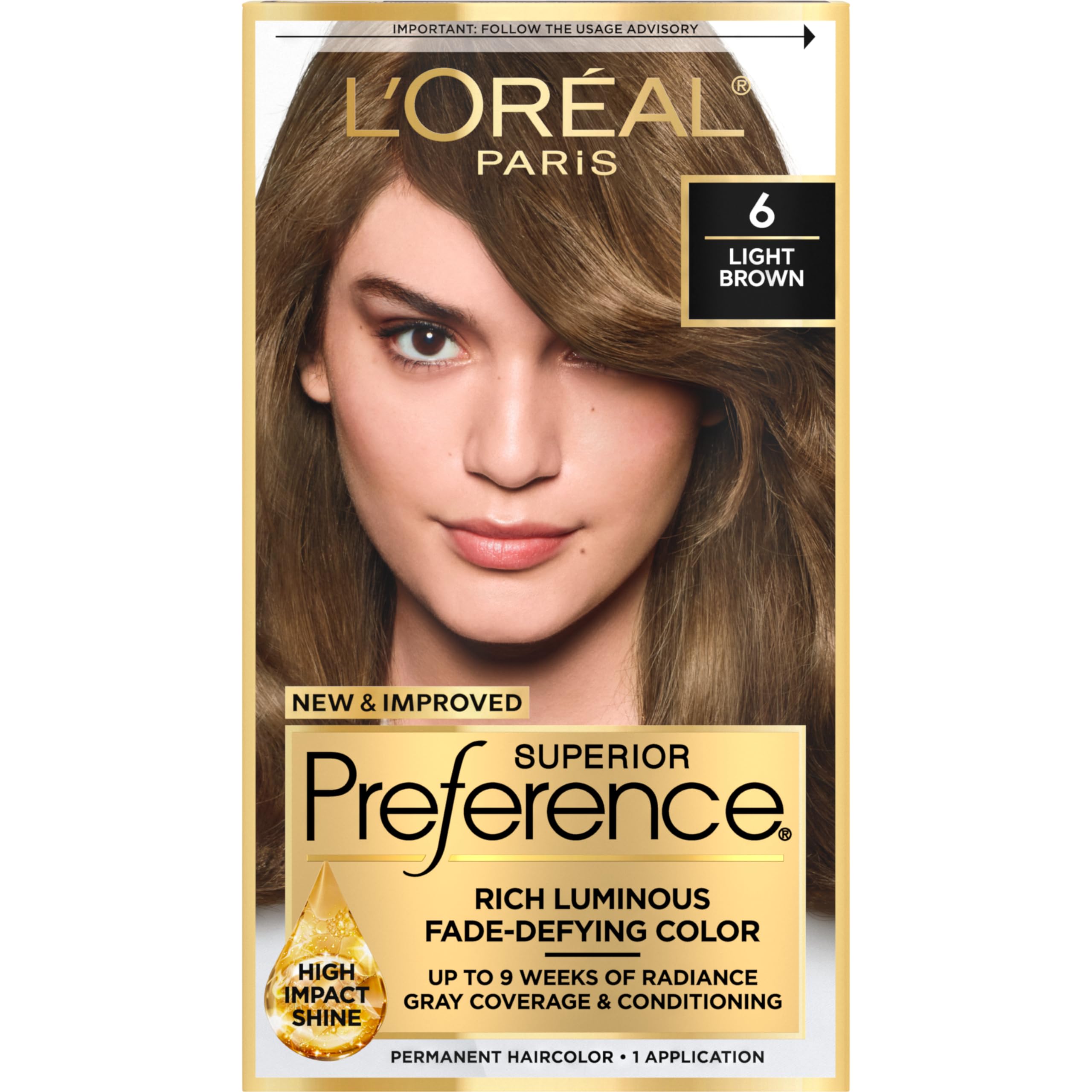 L’Oréal Paris Superior Preference bottle-dye showing fade-defying color and shine