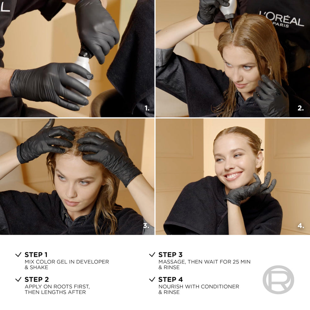 L'Oreal Paris Superior Preference gray hair coverage demonstration with depth.