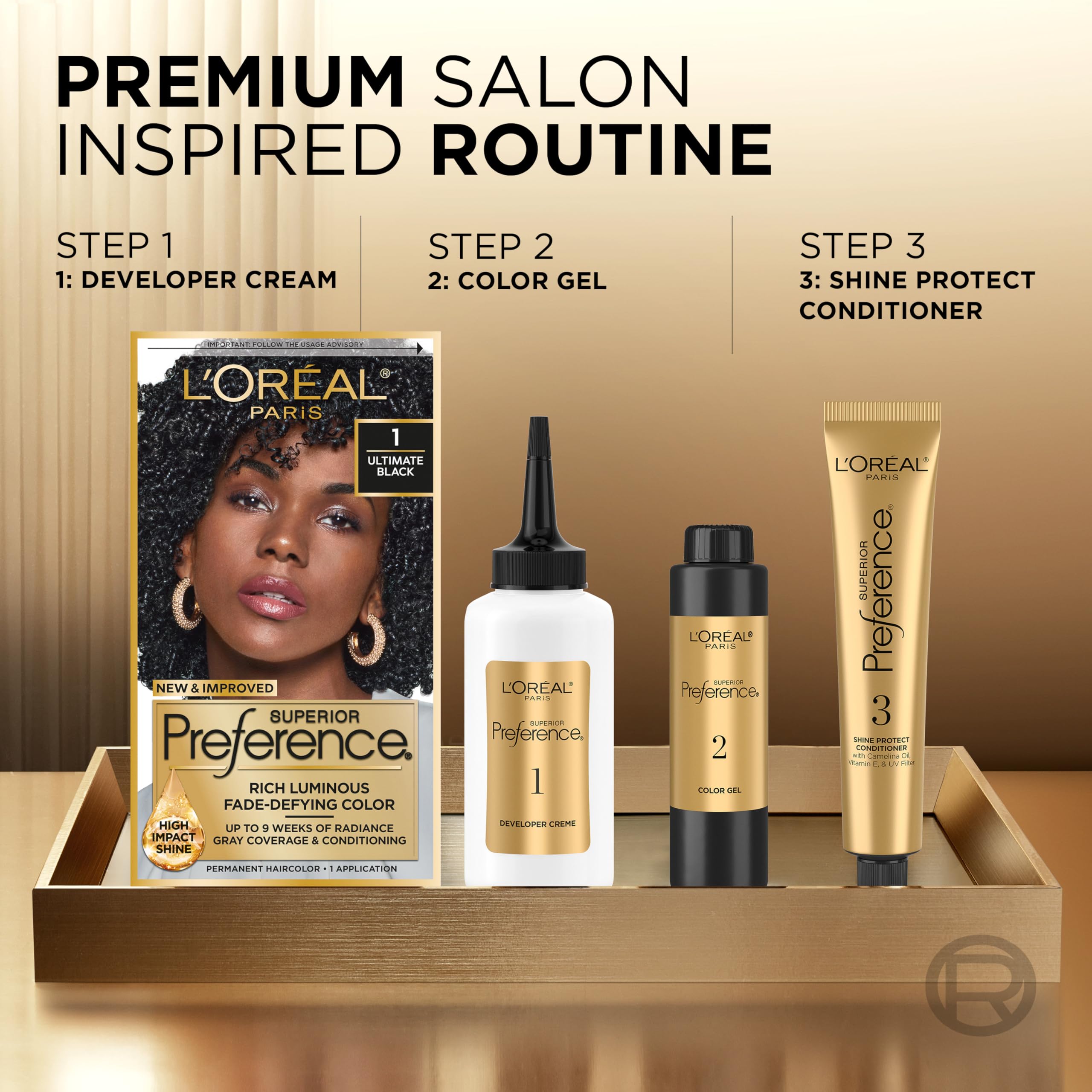 L'Oreal Paris Shine Protect Conditioner tube supports lasting shine.