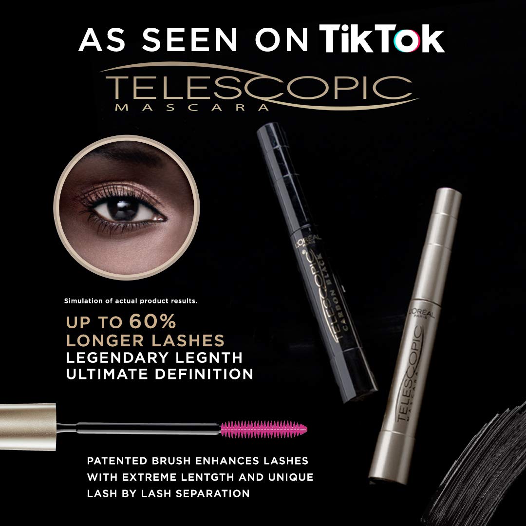 L'Oreal Paris Telescopic Original Mascara lashes close-up with length definition