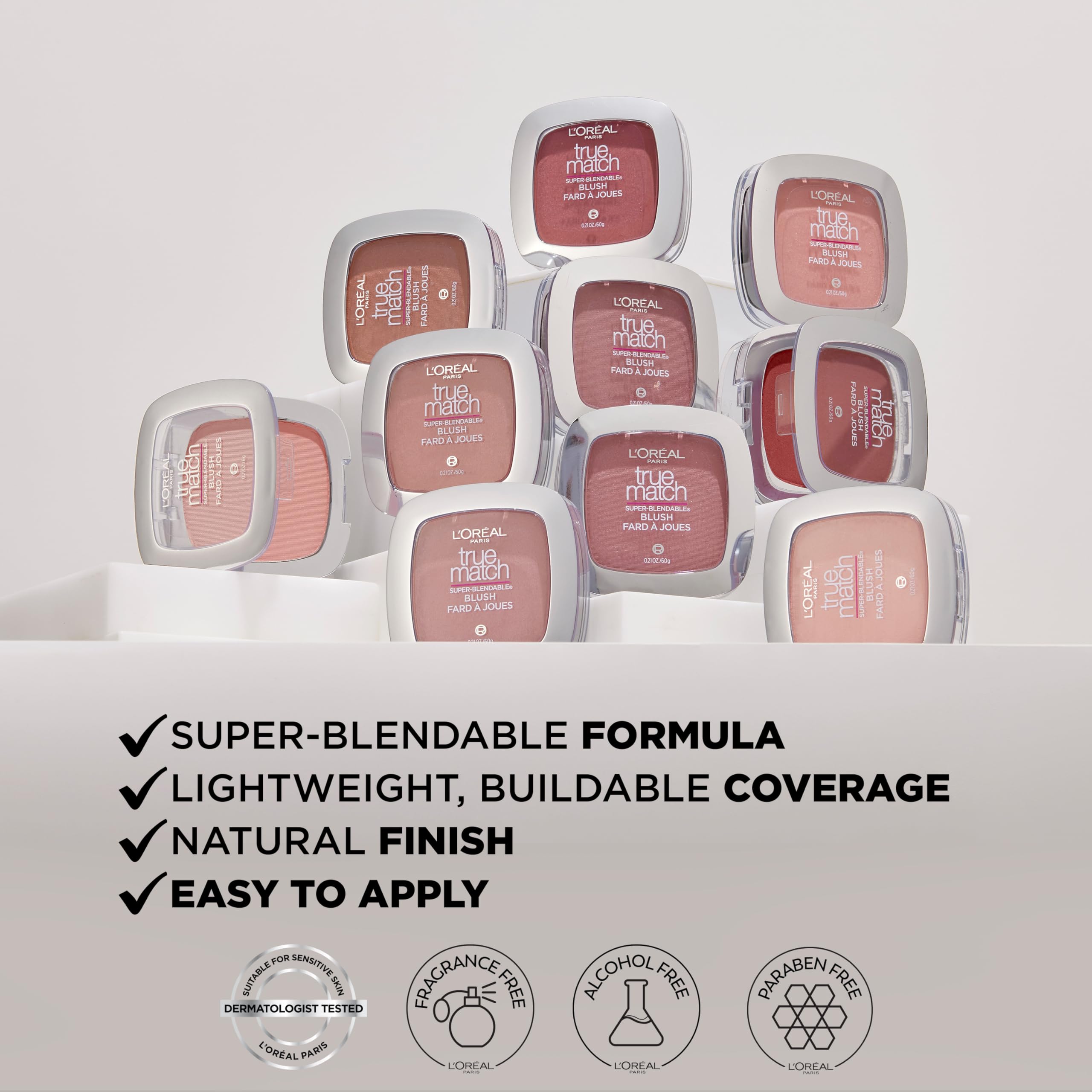 L'Oreal Paris True Match Blush Spiced Plum offers 12 shade options.