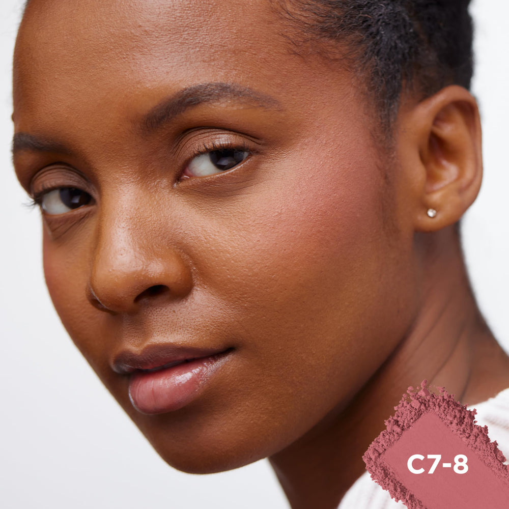 L'Oreal Paris True Match Blush Spiced Plum oil-free formula on skin for a light finish.