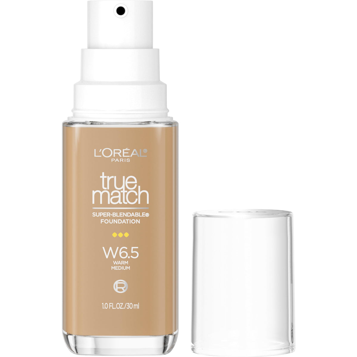 L'Oreal Paris True Match bottle with pump for easy application.