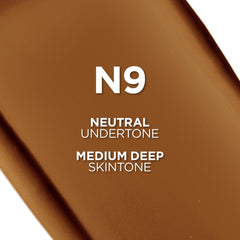 True Match medium-coverage foundation provides a natural finish