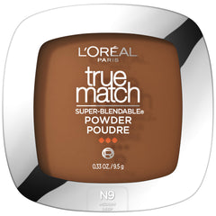 L'Oreal Paris True Match powder compact showing a natural finish for all-day wear