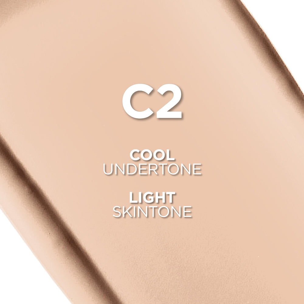 Close-up shade swatches show True Match undertones for a natural look.