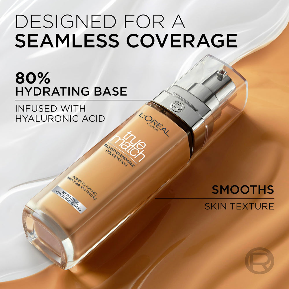 L'Oreal Paris True Match swirl on skin demonstrates a natural, even finish.