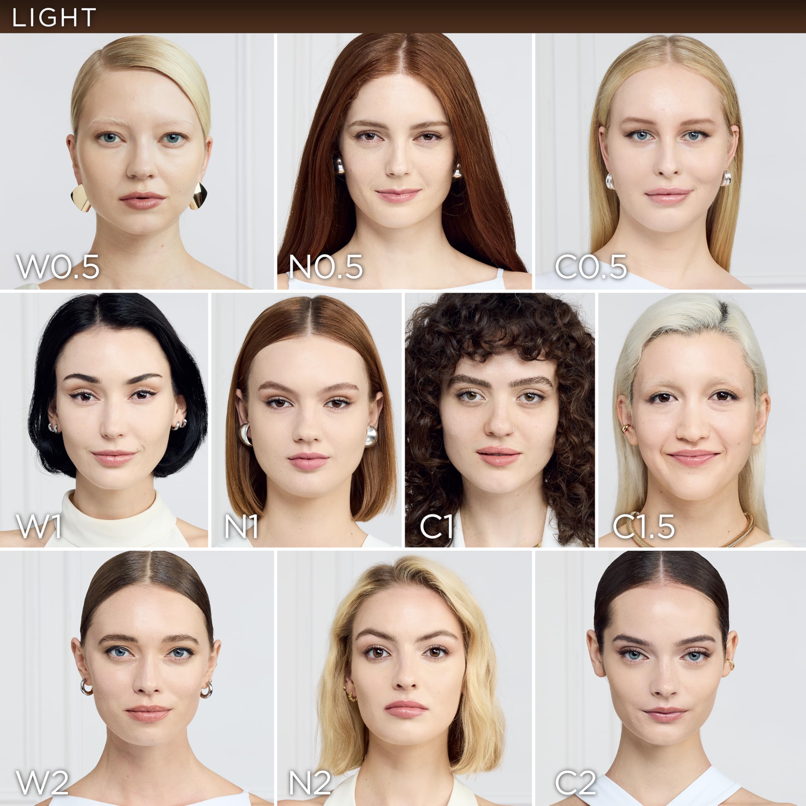 Close-up of 47-shade range map showing cool, neutral, and warm undertones.