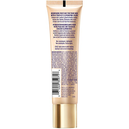 Close-up swatch of L'Oreal Paris Visible Lift Luminous Serum Tint on skin showing sheer color.