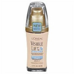 L'Oreal Paris Visible Lift Serum Soft Ivory bottle for radiant, even-toned skin.