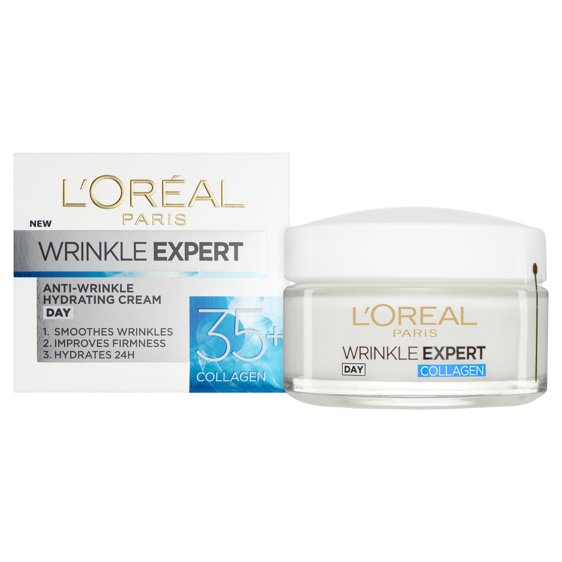 Close-up of Wrinkle Expert Day Cream texture highlighting silky, smooth cream