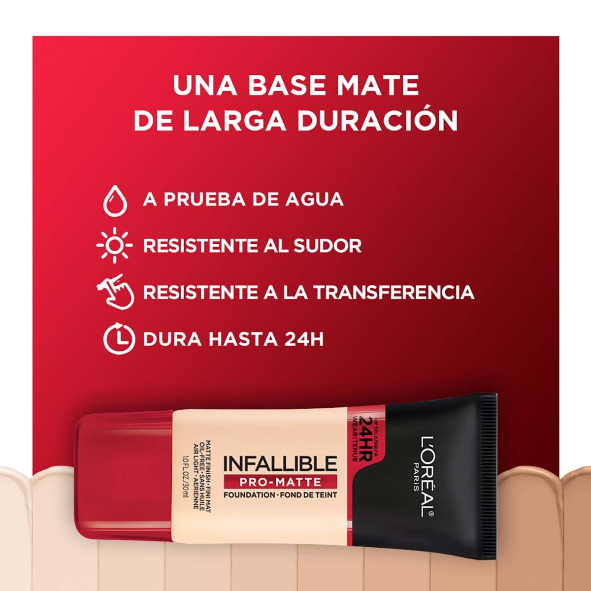 Back-of-hand swatch demonstrates easy blending with Pro Matte Foundation